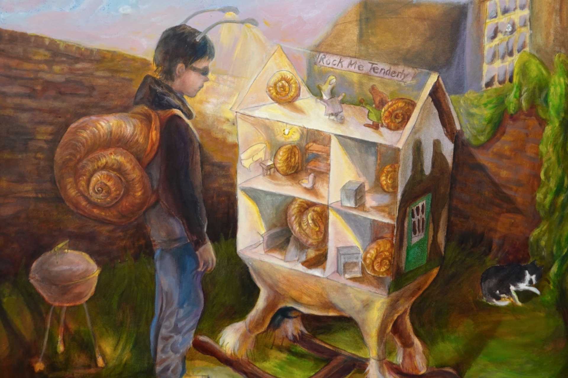 Details from the painting 'Rock Me Tenderly Before I Leave'