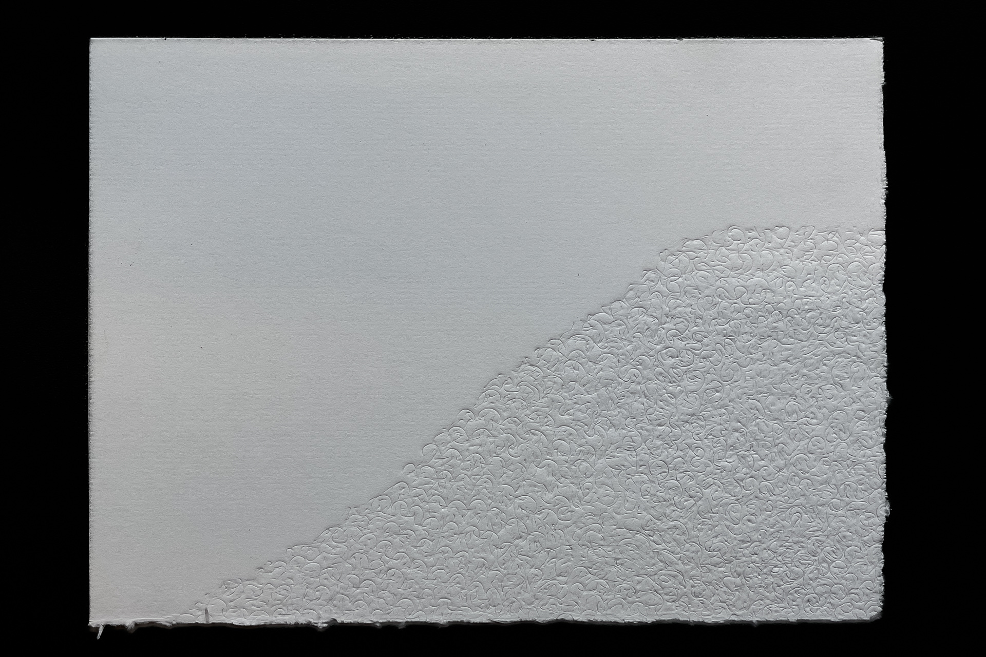 An impression of pan steel scrubbers embossed on white paper, A5 size