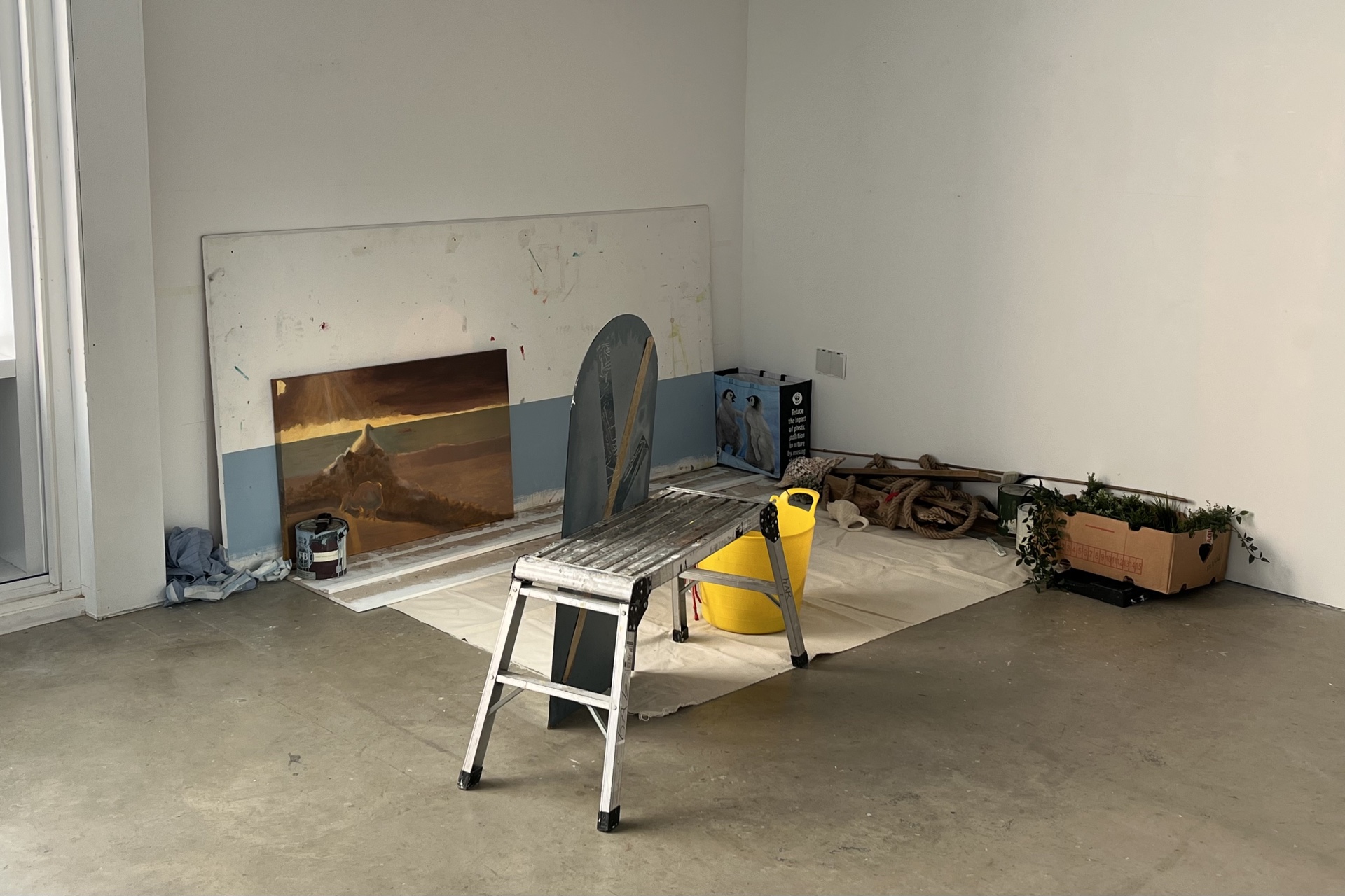 Assorted studio materials. Approximately 200cm x 250cm x 130cm