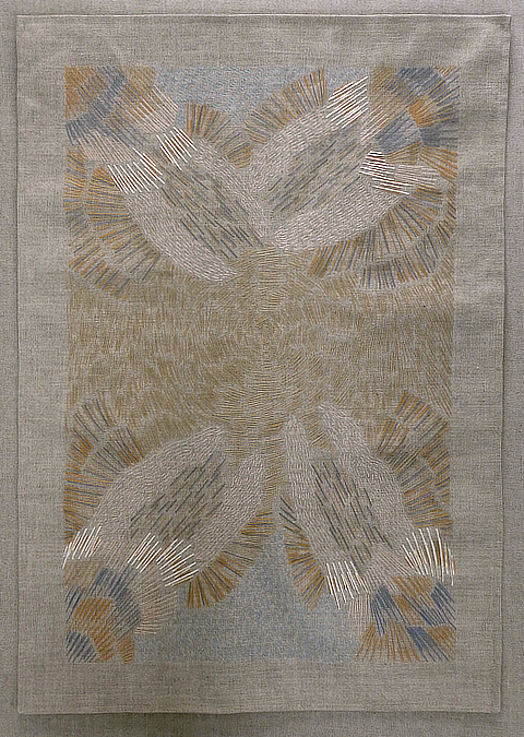 Claudia Sarnthein, Skins, embroidery on linen, 68.0 x 48.0 cm, 2020